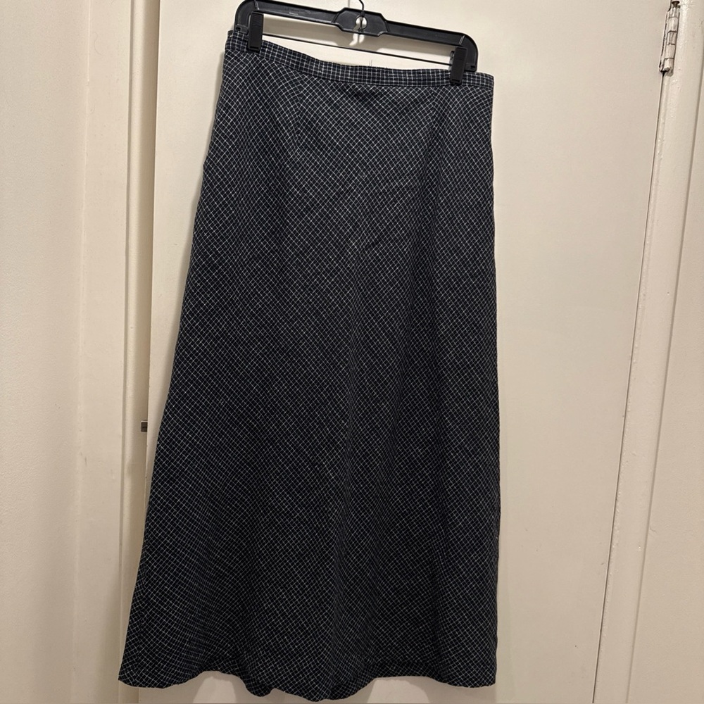 Navy & White Checkered Skirt